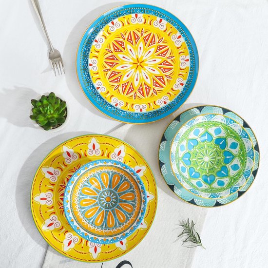 Tognana Amalfi – Service 18 Pièces Porcelaine Multicolore, Style Italien Authentique