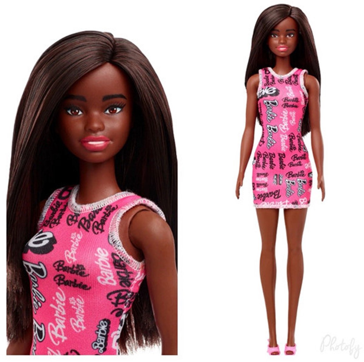 Barbie Multicoloured My First Barbie Pink Logo Dress Barbie Doll Dress Up Doll House Ages 3