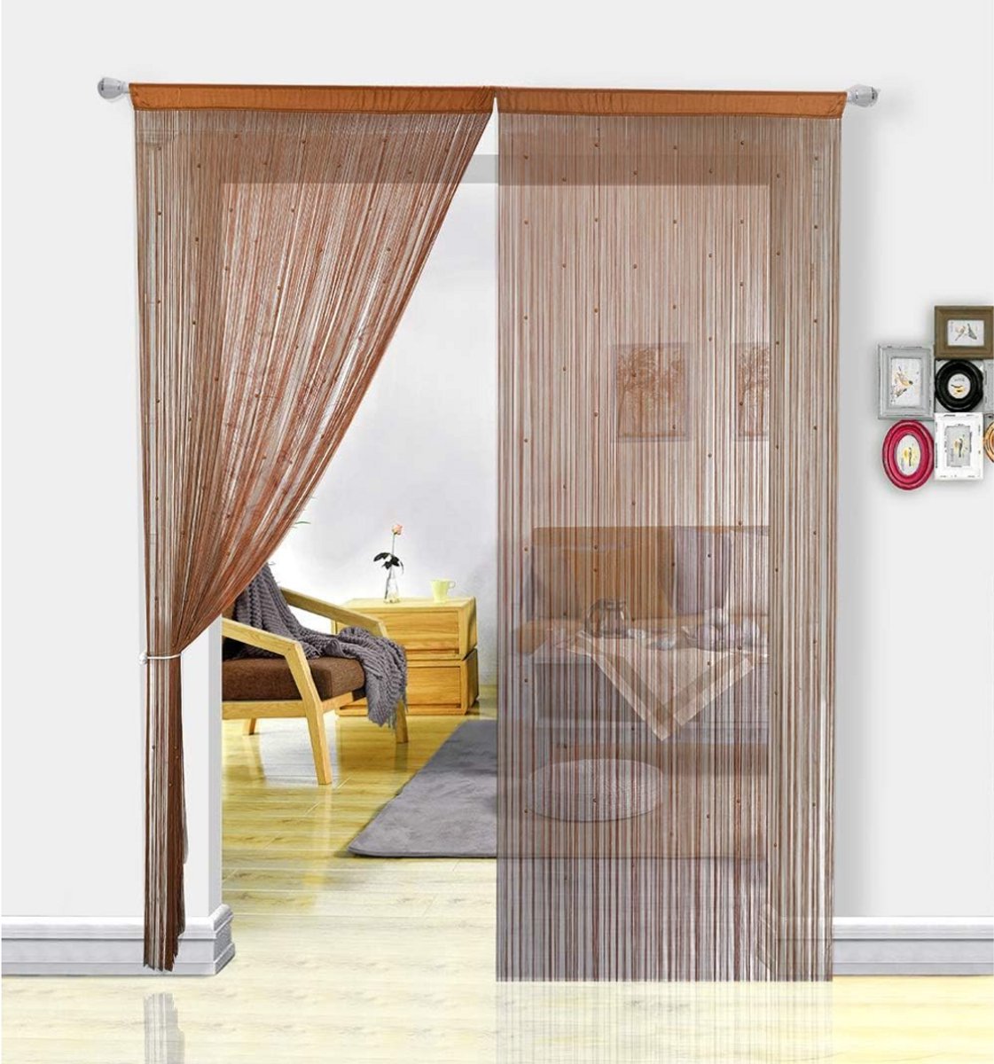 CLGP® Deurgordijn Kralen - Macrame - 90x200cm - Bruin