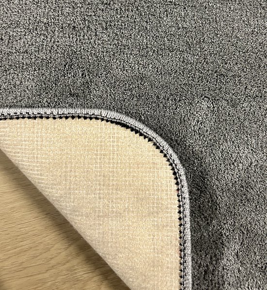 Tapis - Moquette - Grijs - Doux - Tapis fini - Tapis 80x150 cm - Moderne - Salon - Chambre - Salle à manger
