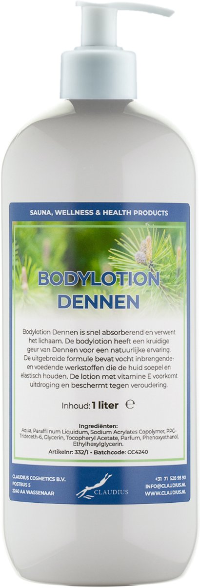 Bodylotion Natural Spa 1 Liter met witte pomp - stijlvolle en duurzame uitstraling