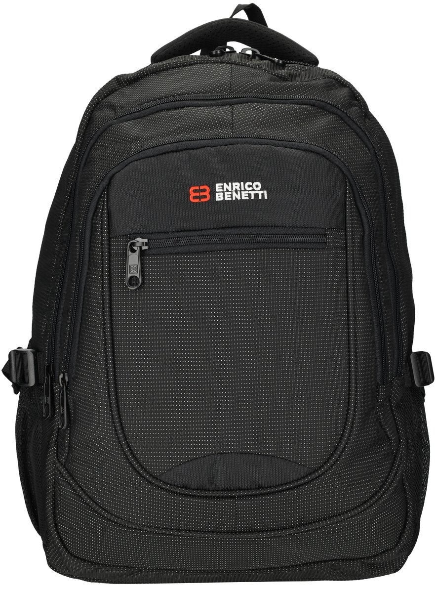 Enrico Benetti Santa Cruz Laptoprugzak 17 inch, 33L - 62038 - Stippen Zwart Wit
