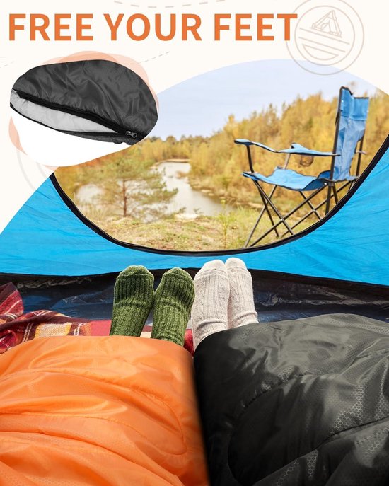 Famanu - Lichtgewicht kinderslaapzak voor koud weer - 220×80cm, 3-4 seizoenen, compact en warm — afbeelding 5