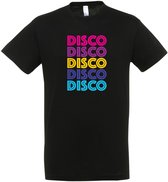 DISCO T-shirt– Disco – Zwart – Jaren 70/80/90 – Disco T-shirt Unisex – Disco T-shirt Heren – Feest cadeau – Verkleed T-shirt - Party – Grappige shirt - Foute Party – Maat XXL