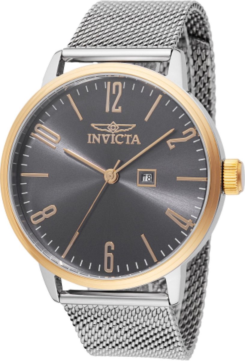 Invicta Specialty 48938 Heren Horloge - Waterdicht - Analoog - Quartz Uurwerk - Roestvrij Staal met grijze Wijzerplaat - 44mm