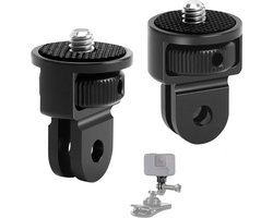 Tripod Adapter Omvormer – 2 Stuks – Statiefaansluiting camera – 1/4 inch Mount – Geschikt voor Gopro helm Mount motorfiets – Geschikt voor Insta 360 x 2 x 3 en andere actiecamera’s – Geschikt voor GoPro, Sony, Xiaomi actioncamera’s ﻿