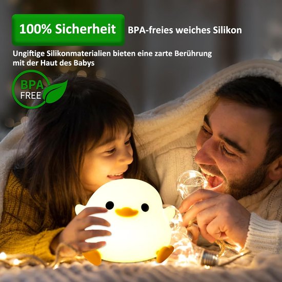 Nachtlampje - nachtlampje baby - Kindernachtlampje Eend - Babynachtlampje - met aanraaksensor - Kindveilig - USB-oplaadbaar - Dimbaar - LED - Slaapmaatje — afbeelding 5