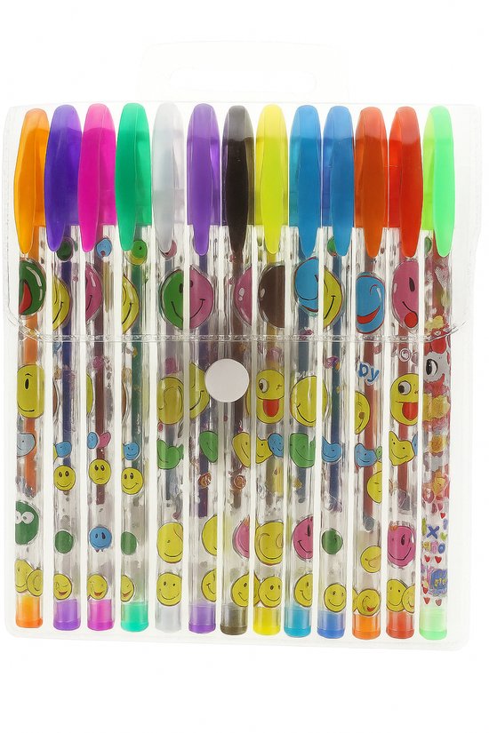 12 x Glitter Gelpennen - Gel Pennen - Gelpennen voor kinderen en volwassenen – Glitter & Gel Pennen – Leuk voor Kleurboeken - Tekenen & Schrijven