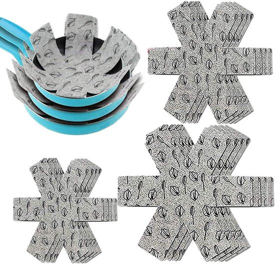 12PCS Pot Pan Pads Beschermers Keukengerei Anti Krassen Marring Stapelen Nesten Vilt Mat kopen vanaf een prijs van 19
