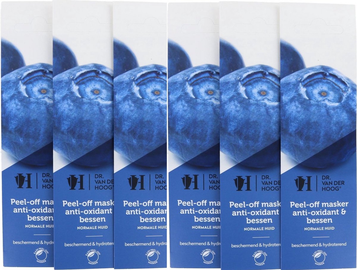 6x Dr. van der Hoog Peel-Off Masker Anti-Oxidant & Bessen - Normale Huid