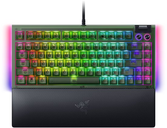 Razer BlackWidow V4 75% - Mechanisch Gaming Toetsenbord - RGB - Qwerty - Phantom Green Edition