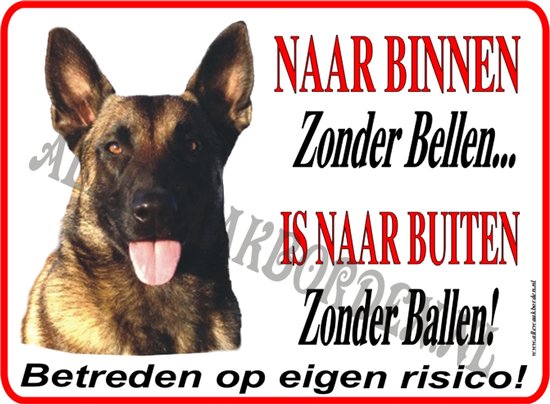Mechelse Herder 164 formaat:15x20cm Naar binnen zonder bellen…is naar buiten zonder ballen!