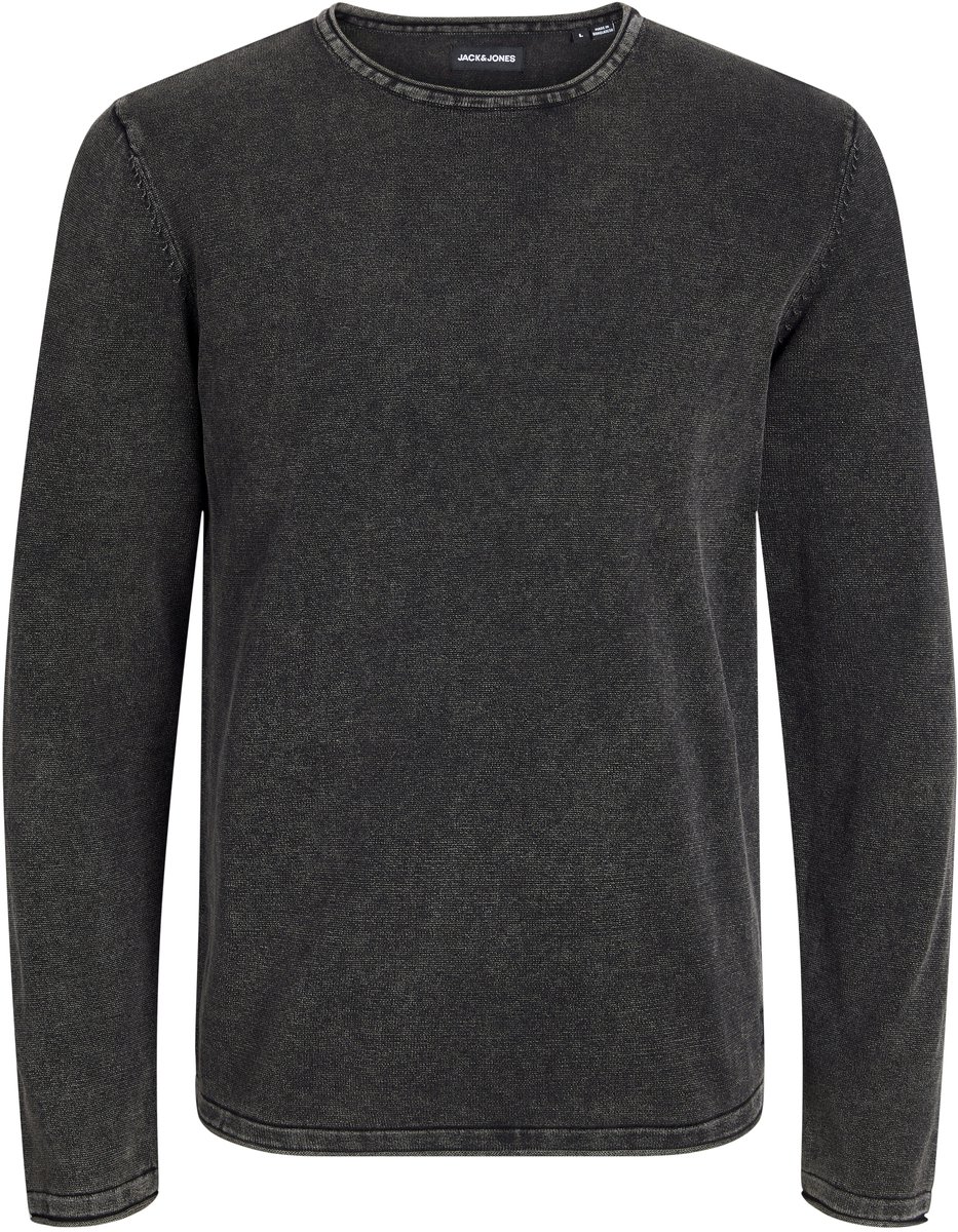 Jack and Jones Zwarte Faded Trui Ronde Hals Slim Fit - XS