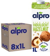 Alpro Drink Lait végétal aux noisettes Original - Sans lactose et sans gluten - 8 x 1 L
