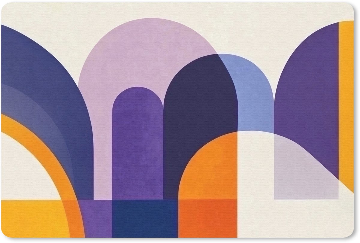 Muismat 27x18 cm - Mousepad Vormen - Abstract - Grafisch - Oranje - Muismatten