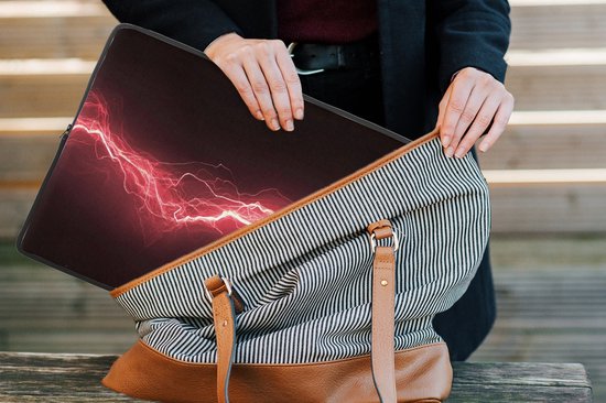 Housse pour ordinateur portable 15,6 pouces - Gaming - Rouge - Alimentation - Énergie - Ligne - Dimensions intérieures 37 x 26 cm - Dos noir