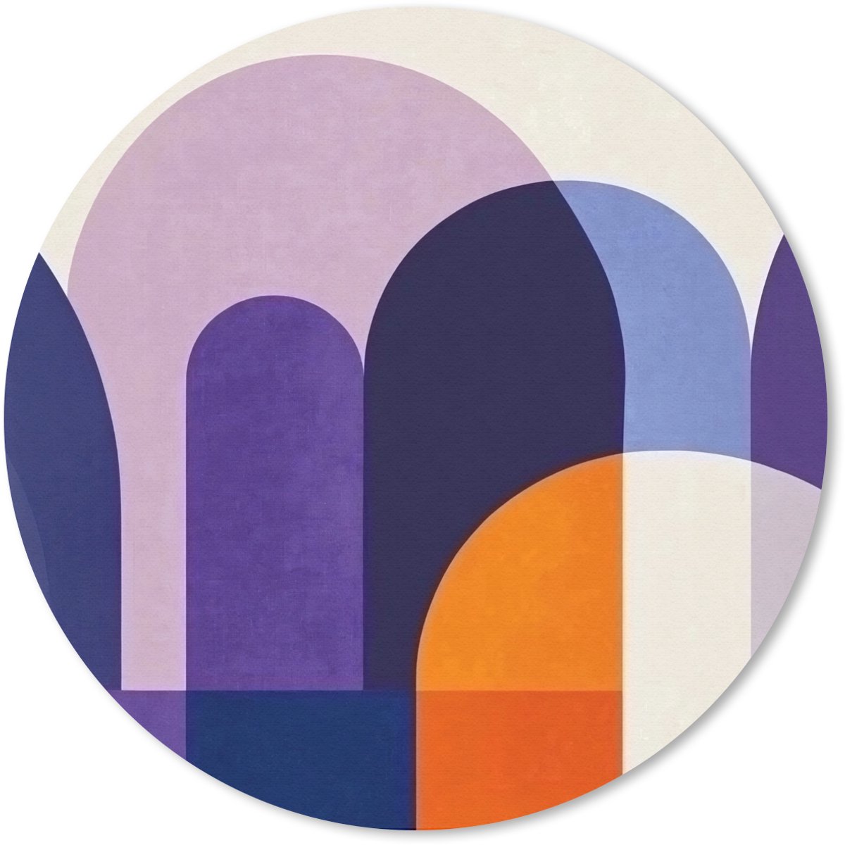Muismat rond 40x40 cm - Mousepad Vormen - Abstract - Grafisch - Oranje - Ronde muismatten