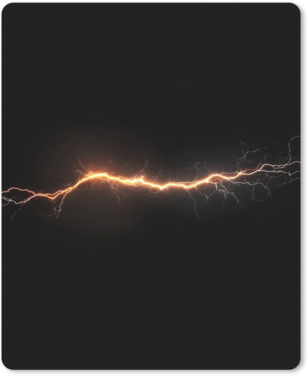 Muismat 19x23 cm - Mousepad Gaming - Oranje - Bliksemflits - Licht - Muismatten
