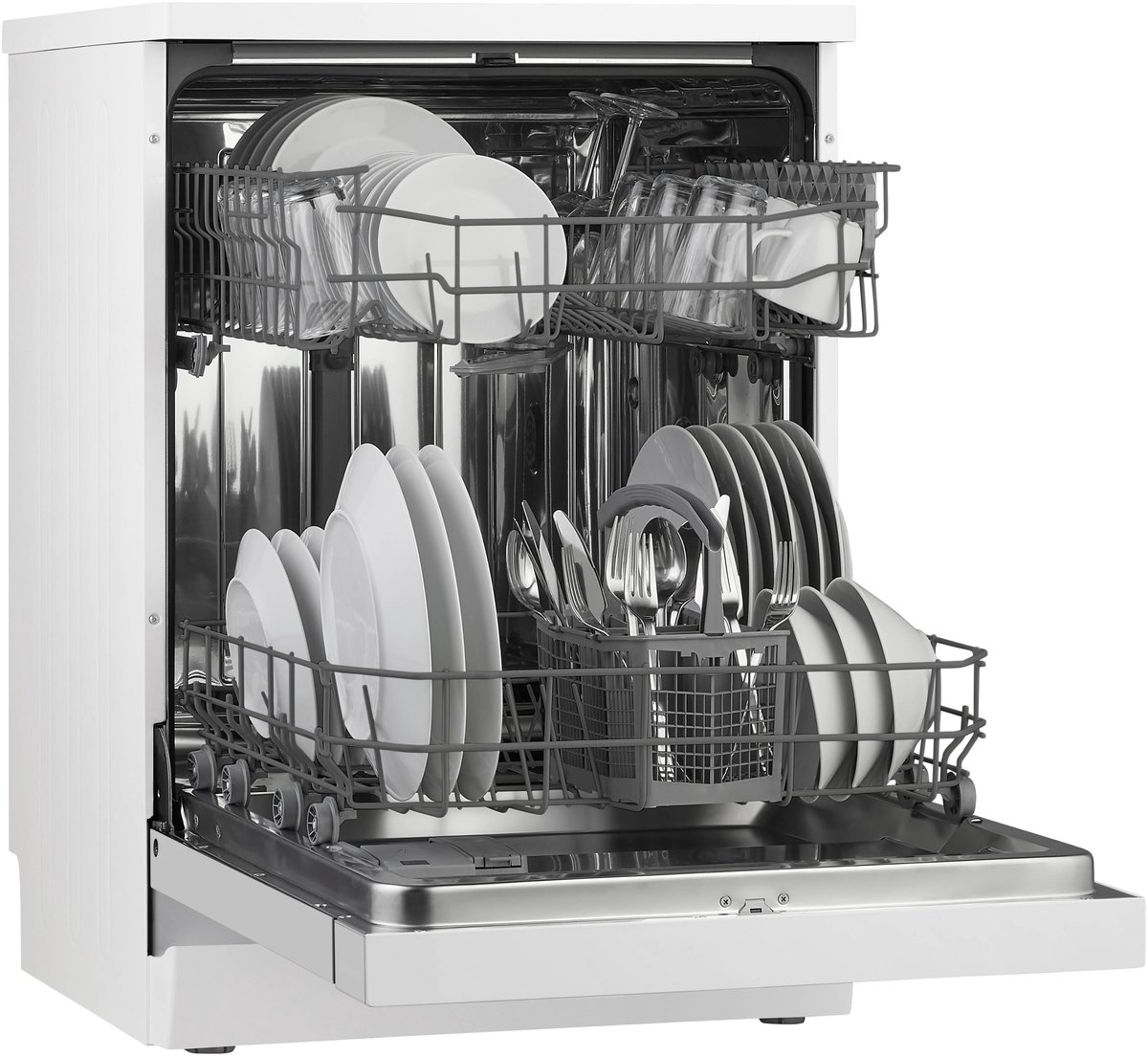 Inventum VVW6008AW vaatwasser - 12 couverts - Bestekmand - 5 programma’s - Deur opent automatisch - Startuitstel - Energielabel D - Vrijstaand - Wit — afbeelding 6