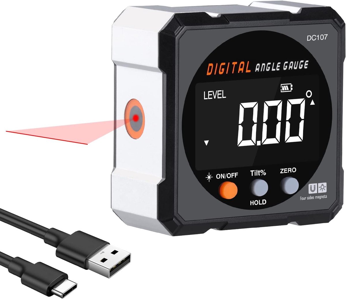 Auto Inclinometer LED Lichtgevende Hoek Helling Meter Balancer Meetapparaat Kompas