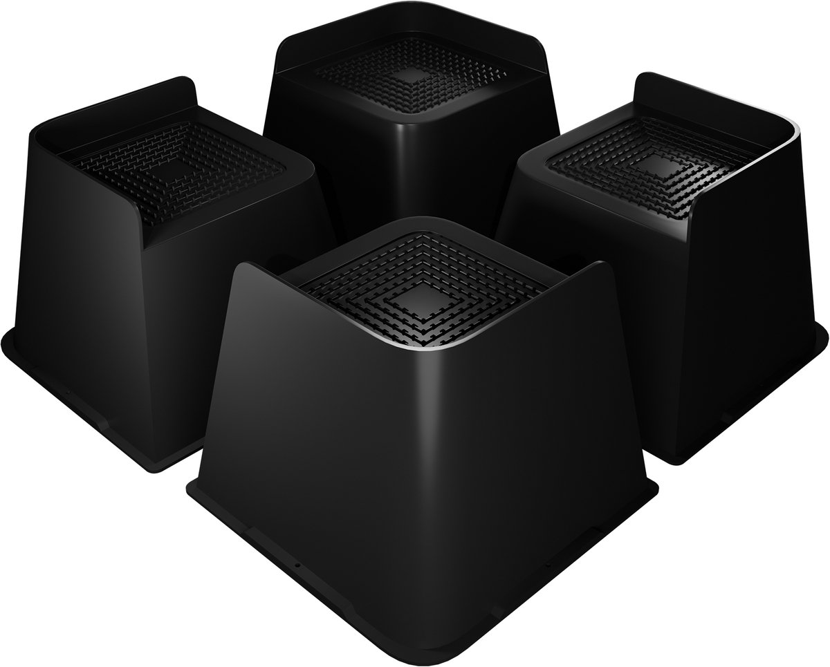 Aufun Bedverhogers 4-pack - L-vormige meubelverhogers - tafelverhogers - meubelverhoger voor bank, bureau, sofa, tafel - (15 x 15 x 17 cm)