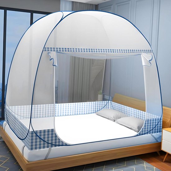 Alvantor Bedluifel bedtenten droomtenten privacy ruimte tweepersoonsbed slaaptenten binnen pop-up draagbare frame gordijnen ademend grijs huisje (matras niet inbegrepen) verminderen licht en