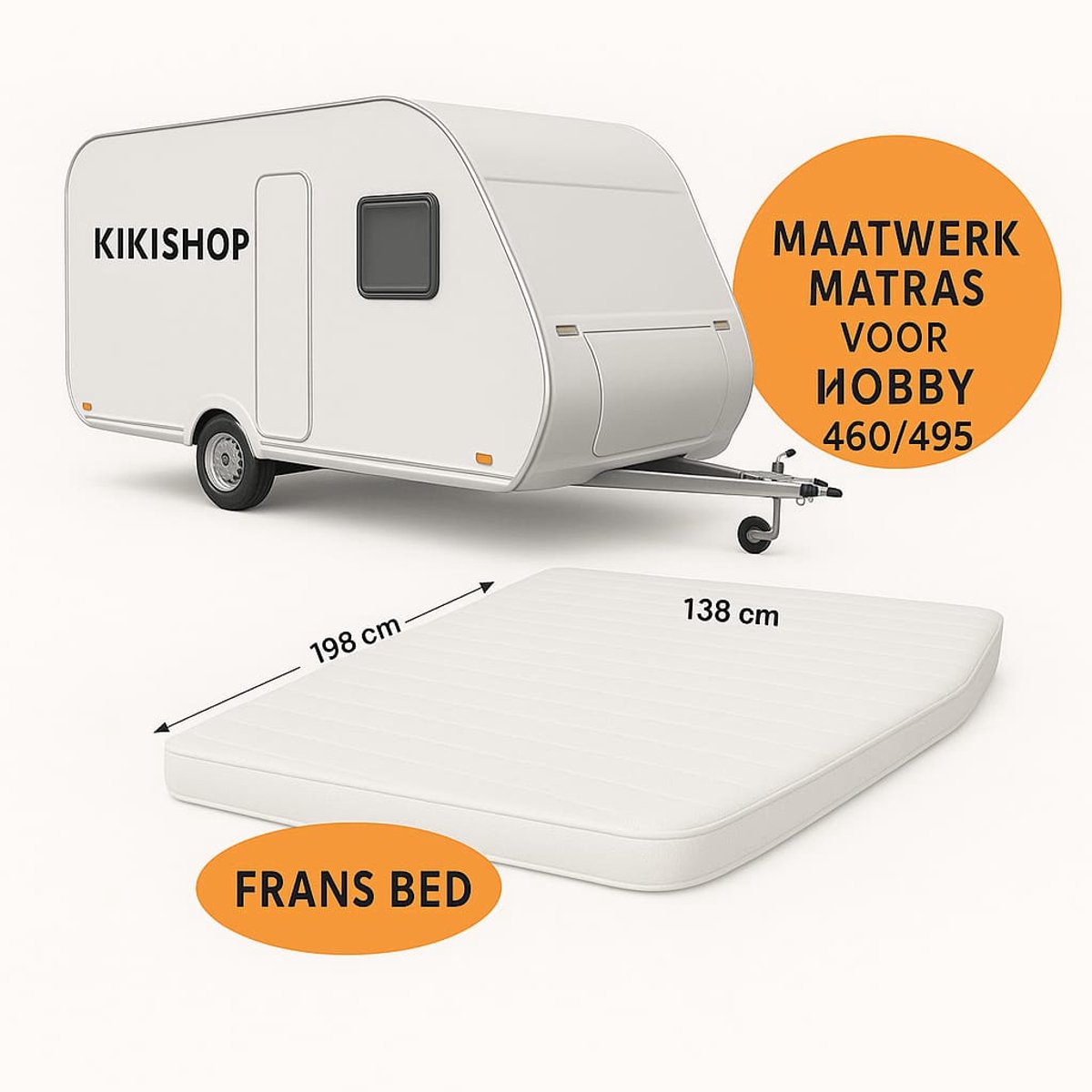 Matras Fransbed MAATWERK Hobby Caravan 460/495 Koudschuim circa 14 cm