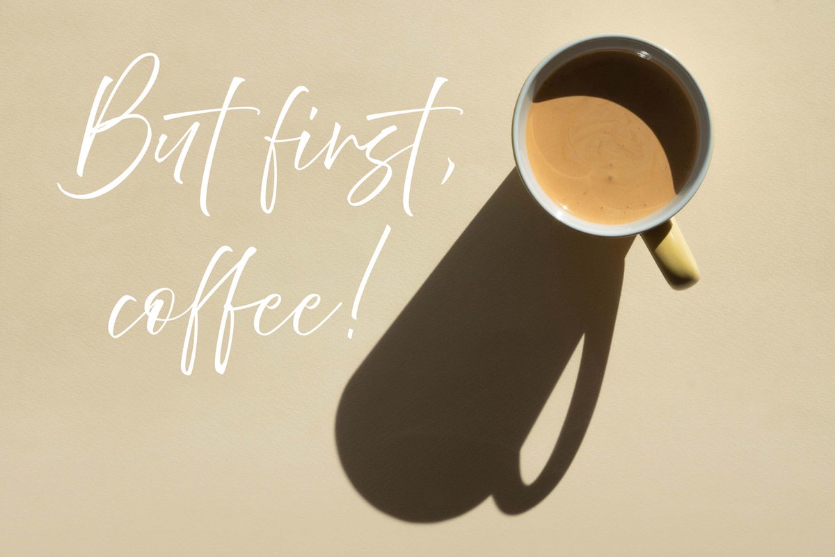 Fotobehang koffie ontwerp in beige wit