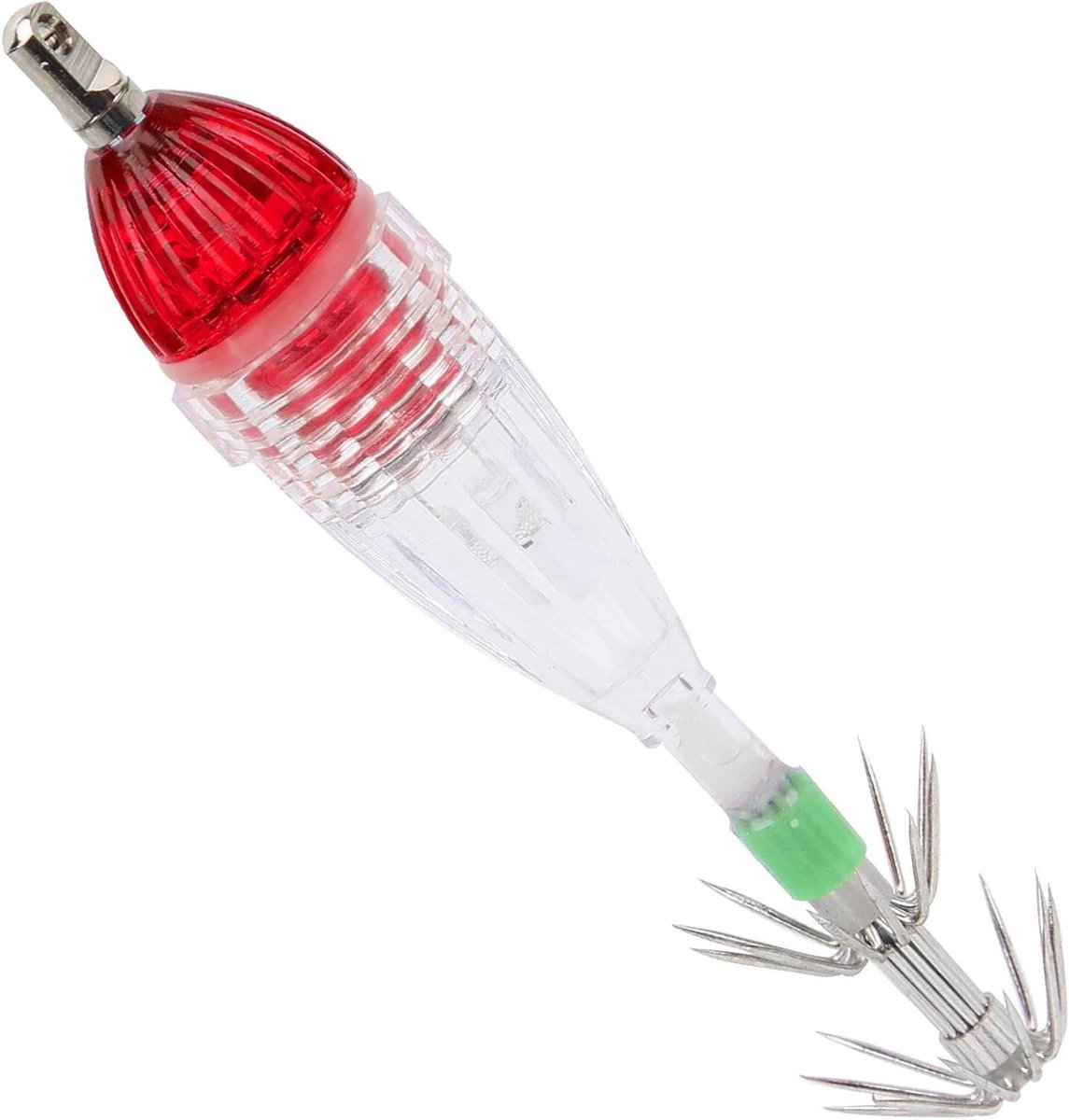 Allecto Plus - Lumineuze Inktvis Jig Haken Rood Licht Kleur LED Viskunstaas Octopus Aas Onderwaterlamp