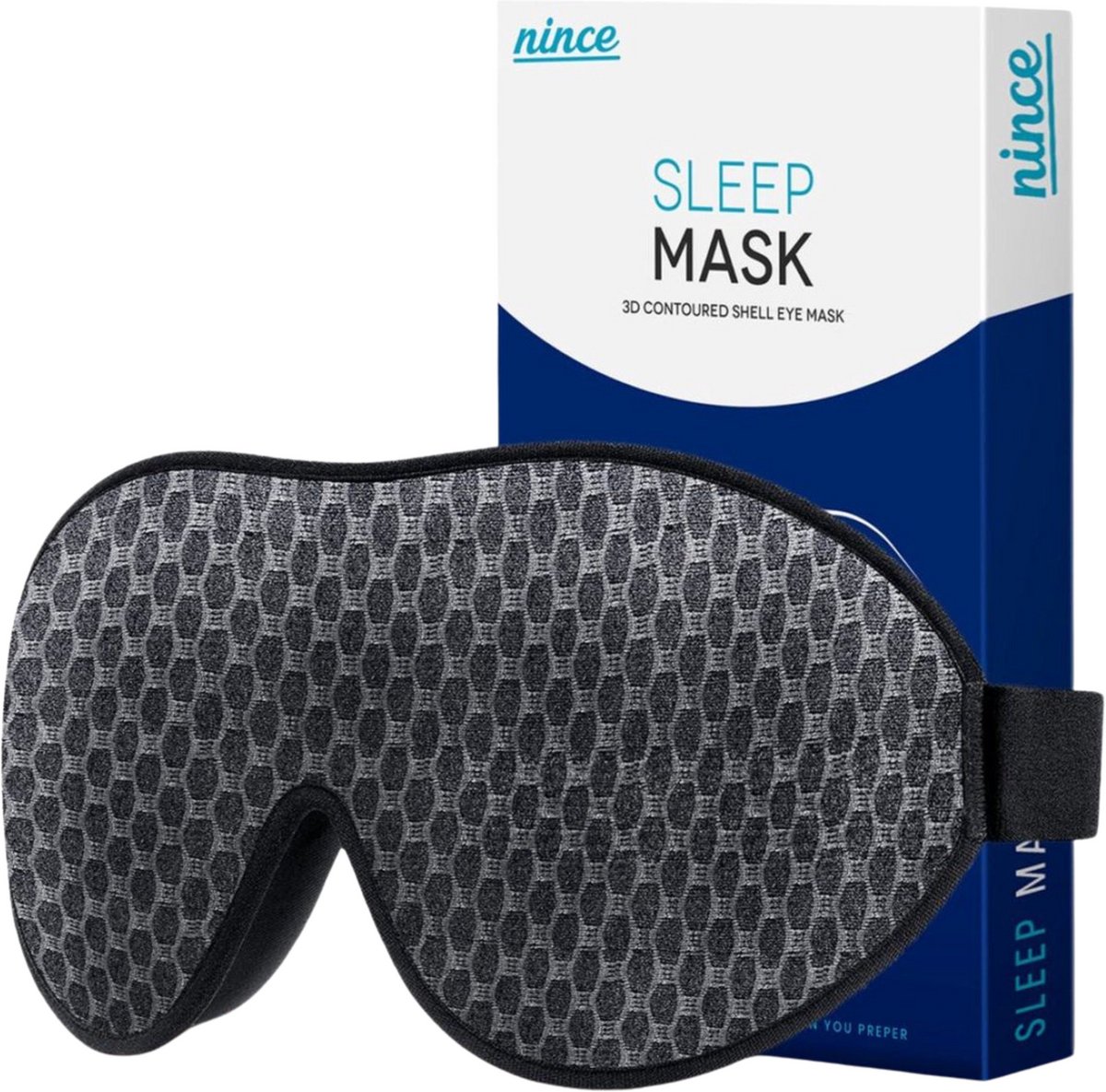 Bol.com Nince Premium Slaapmasker - 100% Verduisterend - Nachtmasker - Oog Masker aanbieding