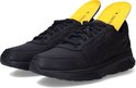 Zwarte Xsensible veterschoenen met gele binnenzool.