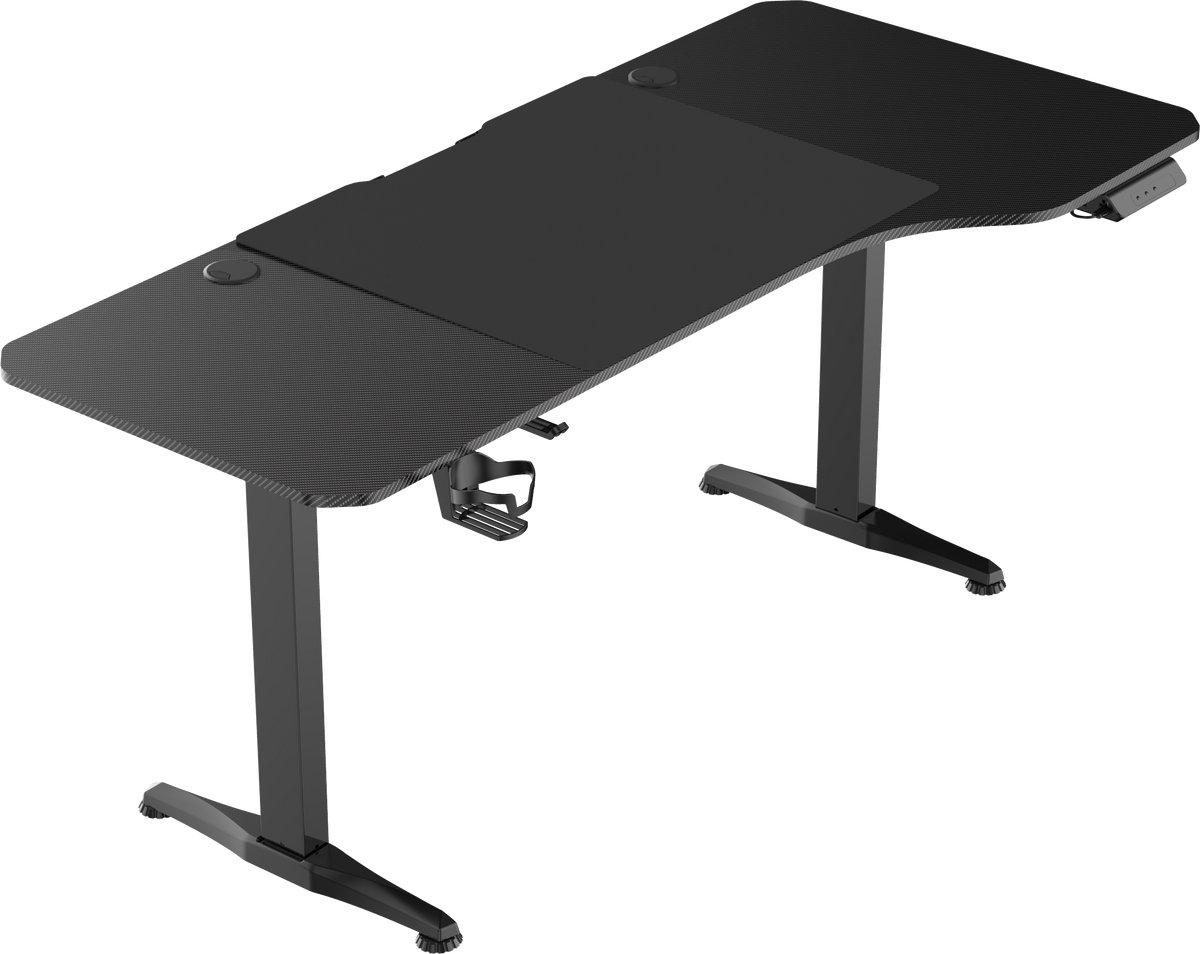 VDD Gaming - Bureau - Game Desk - Zit Sta Bureau - Elektrisch in Hoogte Verstelbaar - Zit-sta Bureau - Game Bureau - Gaming Desk - Computer Tafel - 160 x 75 cm - Zwarte - Maximale hoogte 117 cm