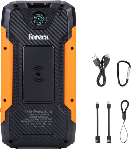 Ferera Solar Powerbank 30000 mAh