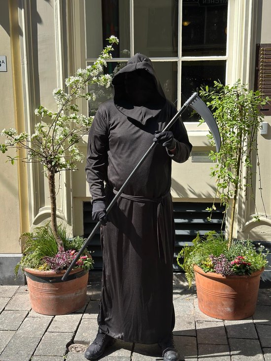 Costume de Faucheuse – Adultes – Comprend une faux et des Gants – Vêtements d'Halloween