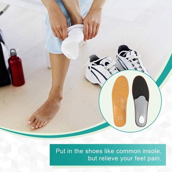 VALSOLE Orthopedische Inlegzolen Mannen & Vrouwen, Plantaire Fasciitis Hoge Steunzolen, Voor Hielspoor, Platvoeten, Voetpijn, Inlegzolen Werkschoenen, Rood (Rood, 44-45 EU 29cm