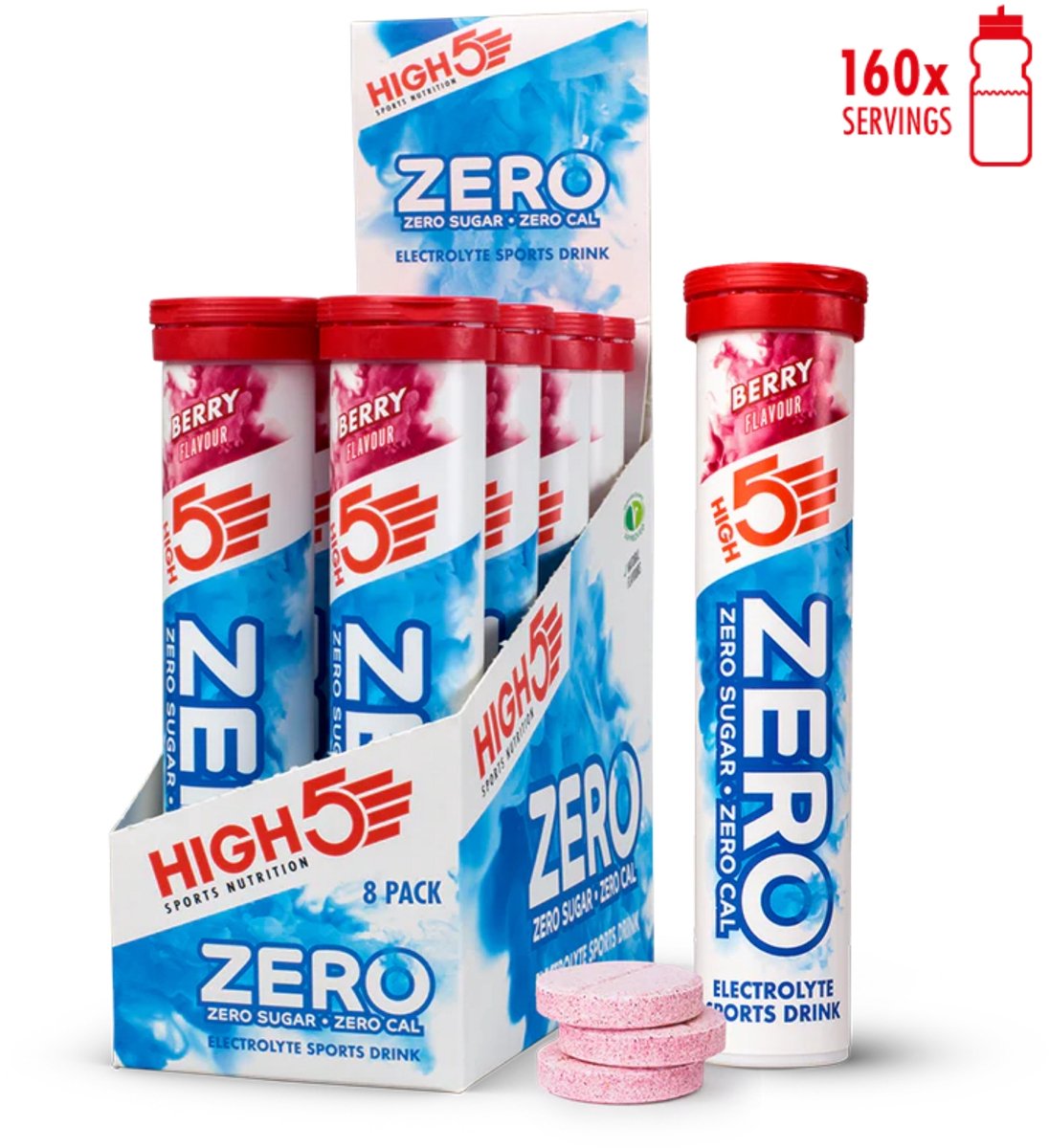 Goedkoopste HIGH5 - ZERO Elektrolyten - Suikervrije Hydratatie Bruistabletten - Bessen Smaak - Displaydoos 8x20 Stuks - Met Elektrolyten voor Sport & Herstel