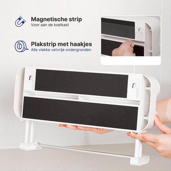 Relaxdays Wandrollenhalter 3 in 1, für Küchenrolle, Alufolie