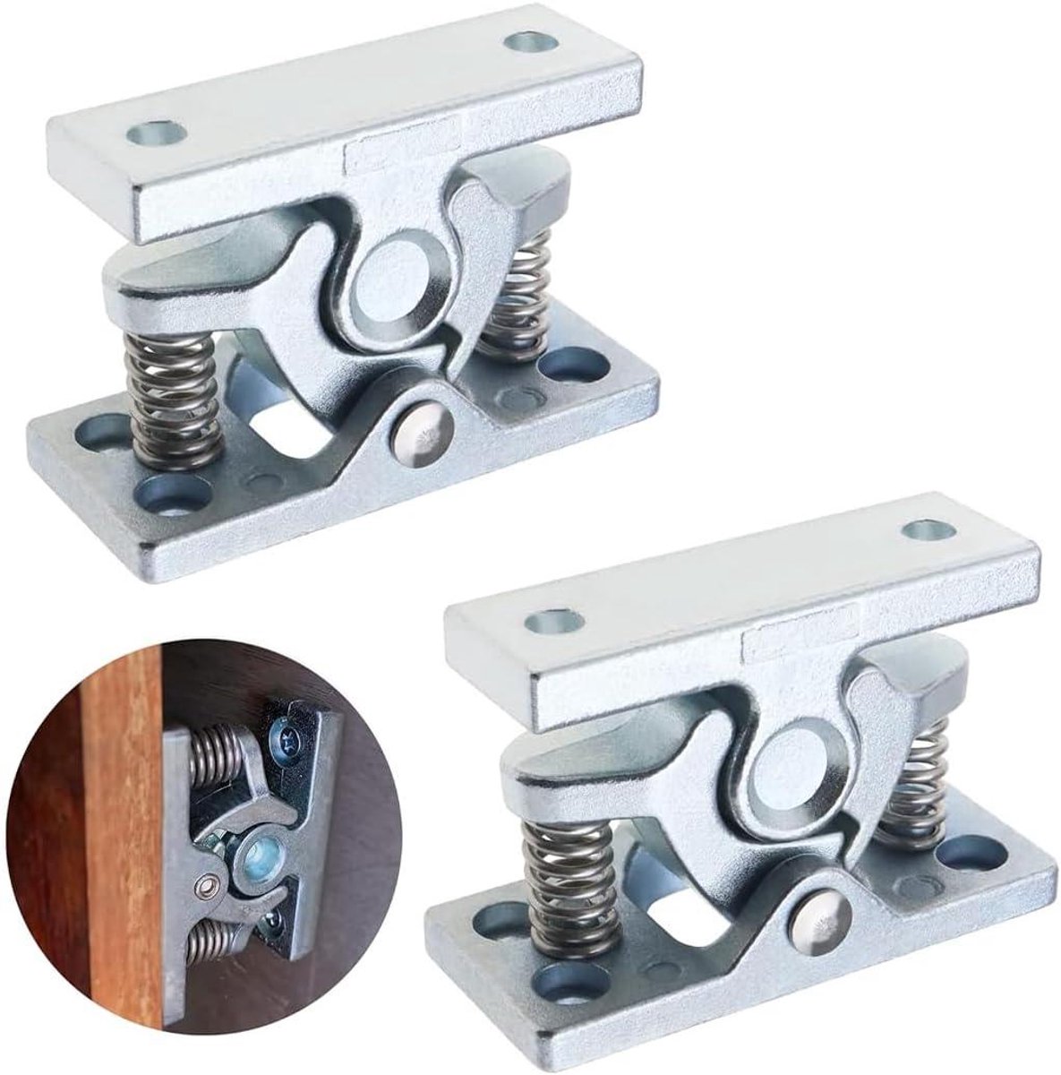 Zware zinklegering deuropvanger 2-pack - voor campers en caravans - exterieur & wandmontage - met veer - duurzame deuropvanger voor boten en meer