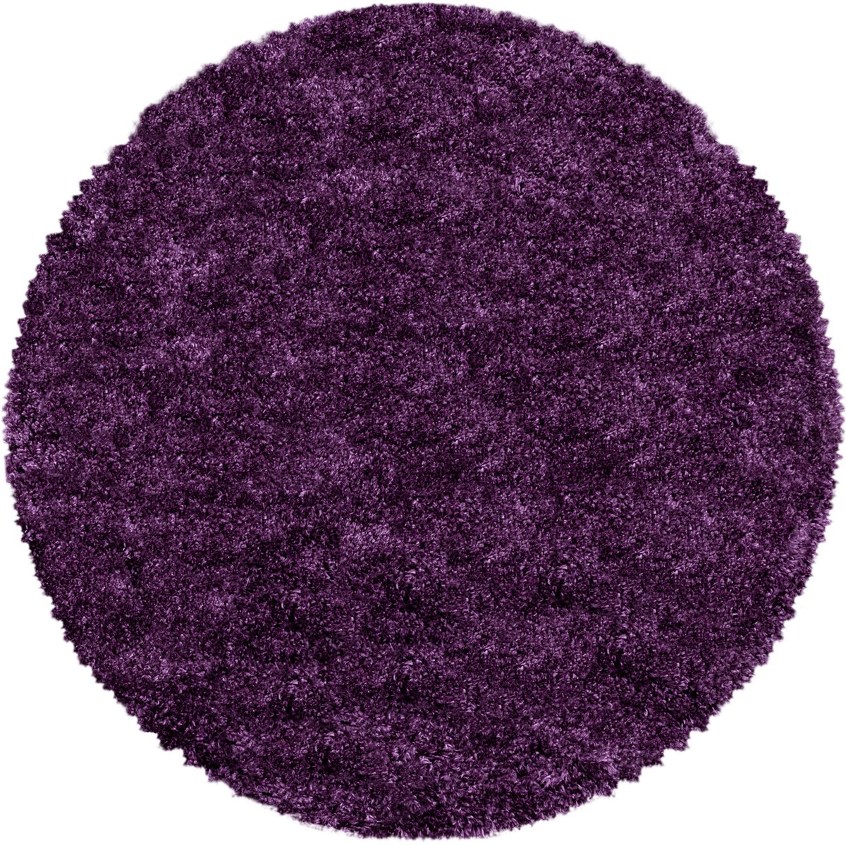 Extra hoogpolig shaggy vloerkleed Fluffy - rond - lila - 120x120 cm