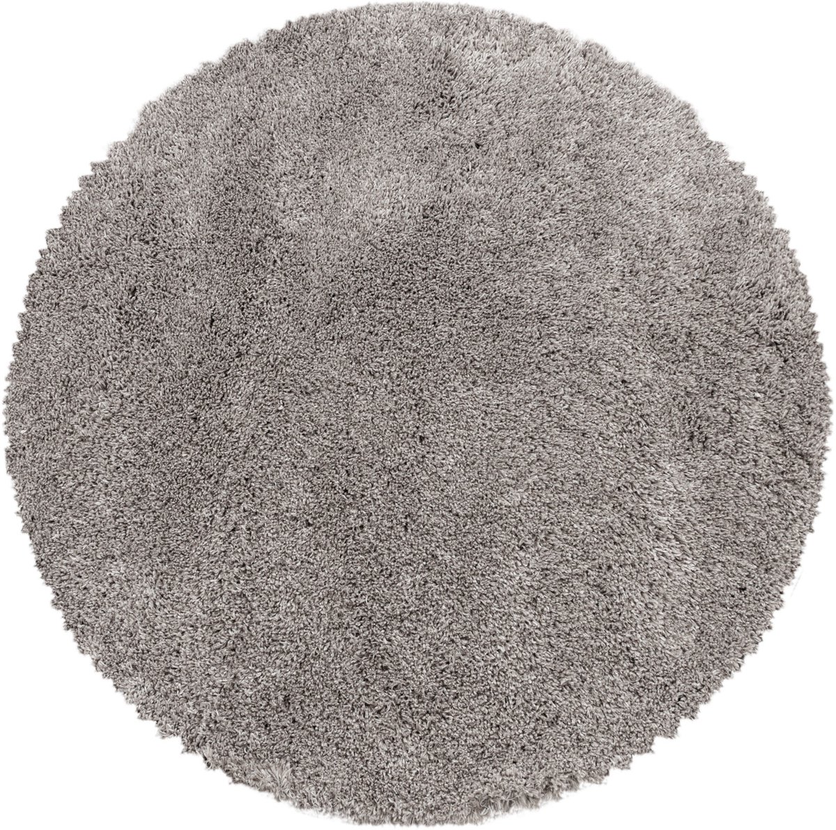 Extra hoogpolig shaggy vloerkleed Fluffy - rond - beige - 120x120 cm