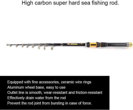 Allecto Plus - Telescopische Spinhengel voor Vissen - Draagbaar en Uitschuifbaar - Carbon Hengel — afbeelding 3