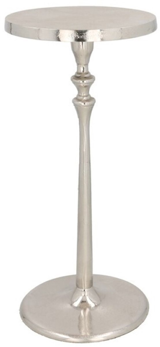 Gerimport Bijzettafel/plantenverhoging - aluminium - zilver - 23 x 50 cm - tafeltje