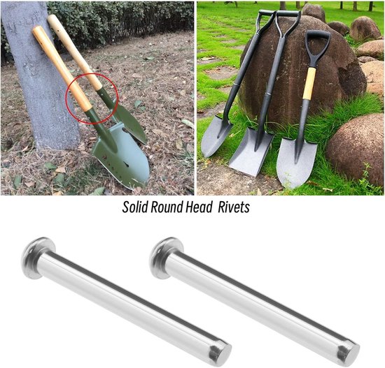Allecto Plus - 10 stuks roestvrijstalen platkopnagels voor shovels, vorken en harken van Allecto Plus — afbeelding 2