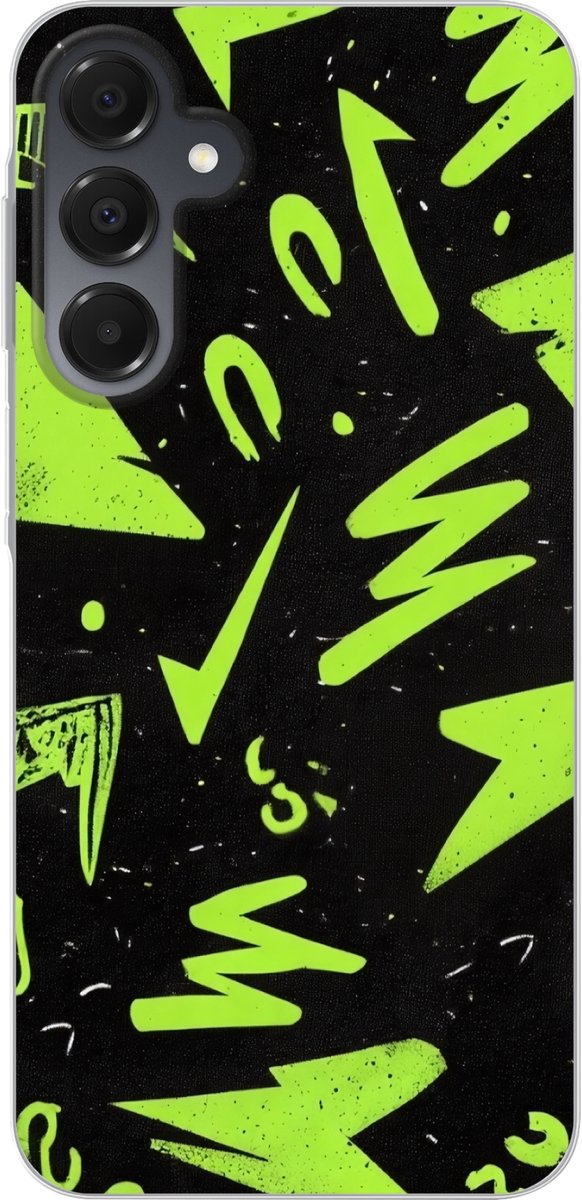 Telefoonhoesje Geschikt voor Samsung Galaxy A16 hoesje - Gaming - Vormen - Pijlen - Abstract - Zwart - Siliconen Telefoonhoesje Telefoonhoesje