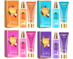 2-delige kerstset met geparfumeerde lichaamsverzorging, deodorantspray en bodylotion voor een langdurige geur tijdens de feestdagen
