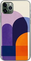 Telefoonhoesje Geschikt voor iPhone 11 Pro Max hoesje - Vormen - Abstract - Grafisch - Oranje - Siliconen Telefoonhoesje Telefoonhoesje