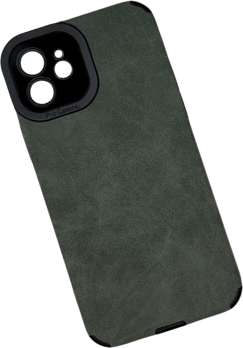 iPhone 16 Pro Hoesje | Luxe Kunstleer | Schokbestendig Shockproof | Wireless Charge | TPU Case met Lensbescherming | Groen / Green