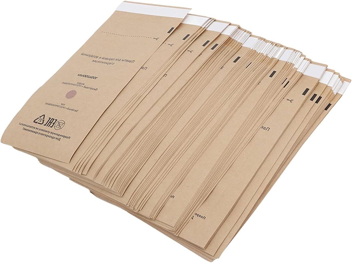Wegwerp Sterilisatie Zakken 100 Stuks - Voor Cosmetische Nagel Gereedschap 100X200Mm - Sterilisator Zakken - Sterilisatiezakken met Zoekwoorden: Sterilisator, Cosmetisch