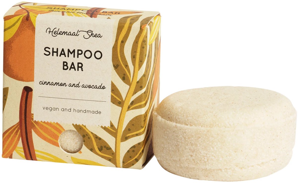 HelemaalShea Shampoo Bar kaneel en advocado