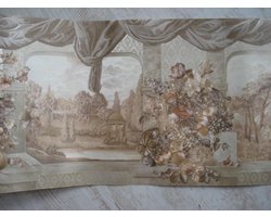 Breed behangrand engelse/franse tuinen bloemen hermitage